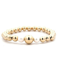 THREE PEARL 10 MM GOLD