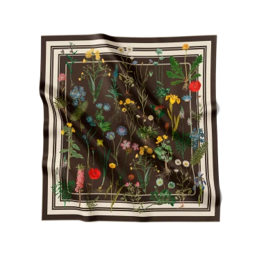 BROWN FLOWER FIELD SCARF