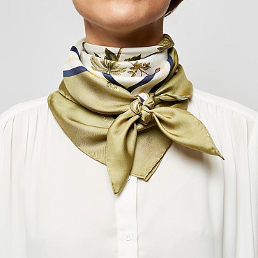 GREEN FLORA SCARF
