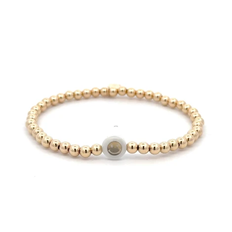 WHITE LUXE SMILEY GOLD
