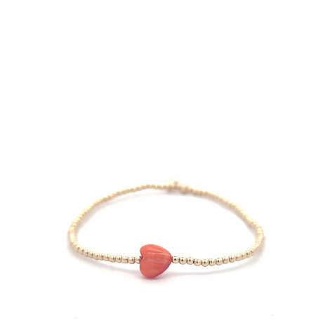 HEART SPRING 2MM PEACH GOLD
