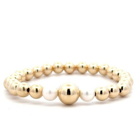 THREE PEARL 10 MM GOLD