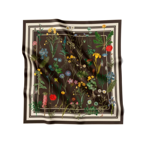 BROWN FLOWER FIELD SCARF